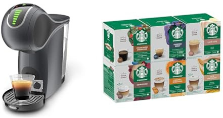 NESCAFÉ DOLCE GUSTO Genio S Touch Automatic Coffee Machine Slate Grey Starter Kit, Including 6 boxes of STARBUCKS Mixed Cup Coffee Pods