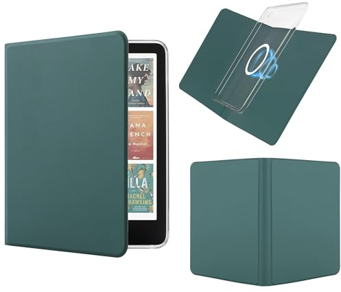 Litvana Custodia a libro magnetica rimovibile per Kindle Paperwhite 12a generazione 2024 da 7 pollici e Kindle Colorsoft Signature Edition, custodia in pelle PU e custodia trasparente in TPU con auto