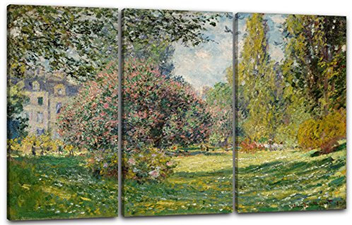 Printed Paintings Leinwand 3-teilig(120x80cm): Claude Monet - Landschaft am Park Monceau (1876)