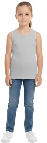 A2Z 4 Kids Kids Girls Ribbed Vest Top 100% Thick Cotton Fashion Tank Tops T Shirts Age 2-13 Years