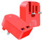 AMO Red Foldable Charger High-speed Dual USB wall adapter USB-A Ports Compact Travel Charger Compatible For iiPhone/i Pad/i Pod/Samsung Galaxy Tab/HTC/Tablet etc