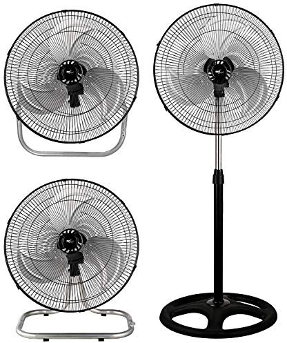 Melchioni Family MF1712TRIO Ventilatore 45cm 3 velocità Tavolo-Piantana-Parete, Acciaio