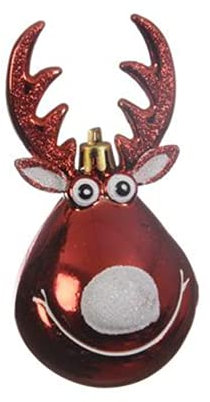 Christbaumkugel, Rentier rot, Hänger Dekor Glitter ca. 11,5 cm