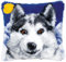 ROCKY&CHAO Latch Hook Wolf Cushion Kits, DIY Latch Hook Wolf Pillowcase Embroidery Kits for Beginners Adults Kids, Latch Hook Cushion Cover Needlework Crafts for Home Decor, Wolf, 43 X 43 cm