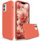 SURPHY Liquid Silicone Case for iPhone 12/12 Pro 6.1 inches, Gel Rubber Full Body Shockproof - Coral