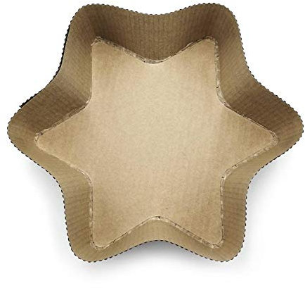 Erre4m Backform für Weihnachtsstern, Einweg, 10 Formen Stern 12,5 x 03 cm, Backpapier, Farbe Beige