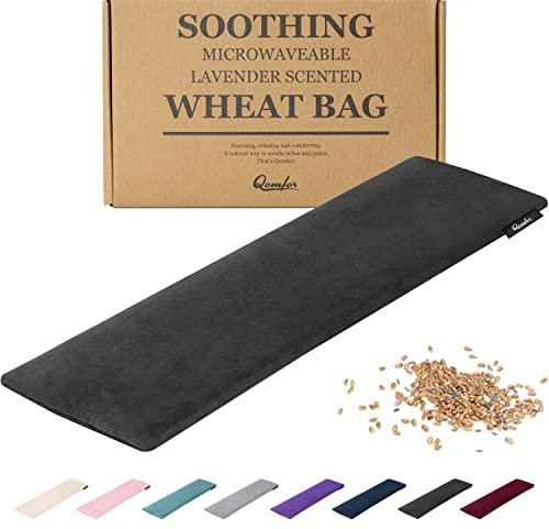 Coussin Chauffant Micro Ondes - Grande Poche Chauffante Micro Onde - Sac Polaire Douce rempli de Blé et de Lavande pour Soulagement Douleur, Douleur Cou, Épaules et dos - Réutilisable - Noir