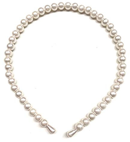 Serre-tête à perles pour filles - Noir, crème, rose, violet, arc-en-ciel coloré (crème)