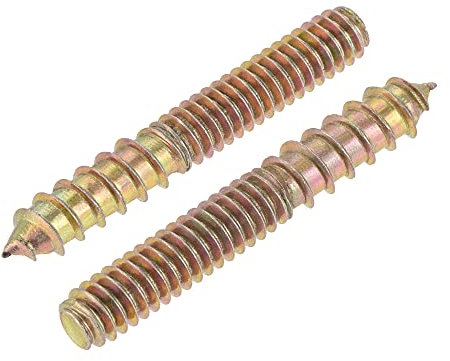 sourcing map 1/4-20 x 1-3/4 Hanger Bolts Double Head Dowel Screw for Wood Furniture 10pcs