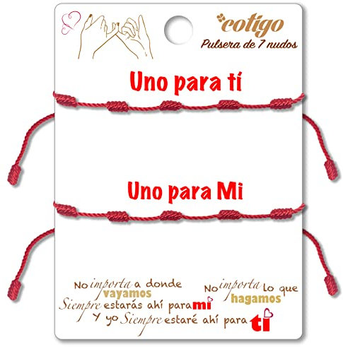 Braccialetto con 7 nodi e bracciale in filo rosso di destino braccialetto kabbalah in corda suerte