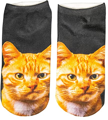 cosey – 1 Paar Sneaker Socken – Katzen Design – Einheits-Größe 33-40