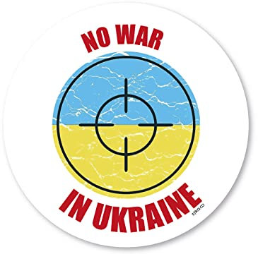 stika.co 2 Stück No War in Ukraine Design Fensteraufkleber United Against WarI Stand mit Ukraine (selbstklebendes Vinyl, M - 100 x 100 mm)