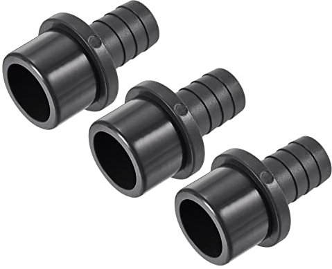 sourcing map Lot de 3 raccords de tuyau en PVC cannelé 20 mm x 32 mm OD robinet droit adaptateur de tuyau raccord rapide, noir