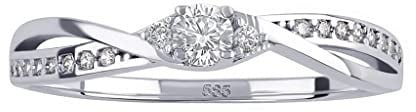 SILVEGO Damen Ring aus Weißgold 14 Karat 585 Brilliance Zirconia Verlobungsring