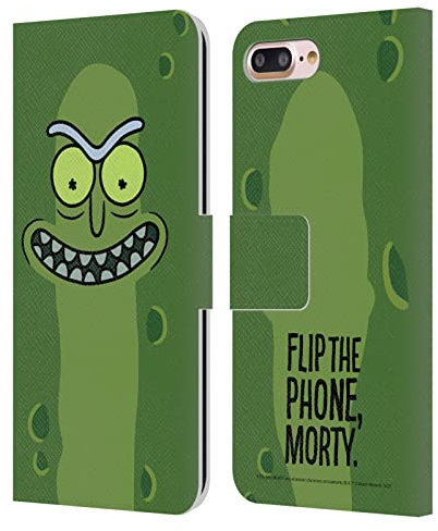 Head Case Designs Officially Licensed Rick And Morty Pickle Rick Season 3 Graphics Leather Wallet Case Compatible With Apple iPhone 7 Plus/iPhone 8 Plus