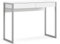 MONDO VIRO Bureau laqué blanc minimal avec deux tiroirs et pieds en métal