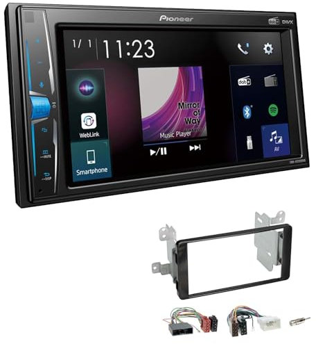Pioneer DMH-A3300DAB 2-DIN Autoradio kompatibel mit Bluetooth Digitalradio DAB+ WebLink Spotify USB passend für Mitsubishi Outlander III ab 2012 Klavierlack schwarz