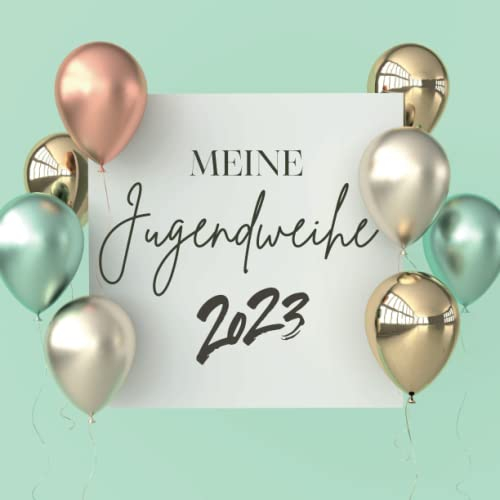 Jugendweihe 2023: Gästebuch Geschenke für Mädchen & jungen Deko Buch Geschenkidee zur meine Jugendweihe karte alternative Erinnerungsbuch Erinnerungsalbum grün türkis gold