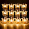 Larcenciel 12 Photophores en Verre Doré avec Couronne en Cristal, Petites Porte-Bougies Chandelier Romantiques, Bougeoirs Décorations pour Vacances Mariages Anniversaires Fête Noël, 4.5x4.8x7cm
