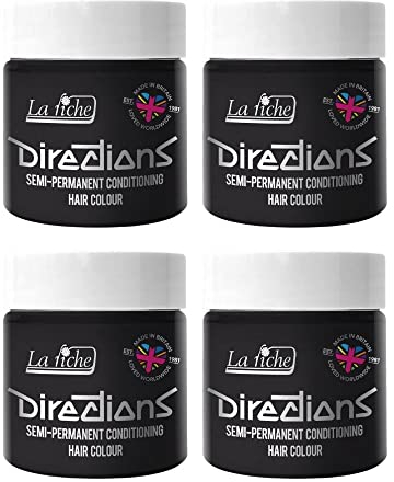 La Riche Directions Semipermanente Haarfarbe 100 ml Dose 4 Packung (Ebony)