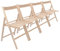 Harbour Housewares Beech Wood Folding Chairs - Natural - 4x - Wooden Garden Chair Outdoor Seating Deck Seats Lightweight Foldable Dining Patio Furniture