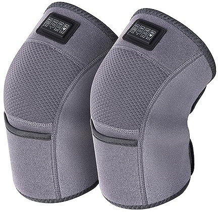VIDECOR Beheizte Kniebandage mit Massage, Knieheizkissen, Geeignet für Kniegelenkermüdung, Arthritis, Beinmuskelkrämpfe und Zur Linderung des Kniegelenkdrucks.,Grey