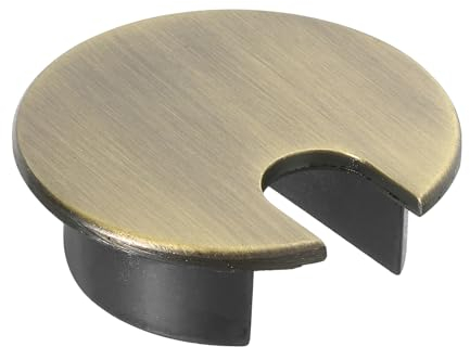 QUARKZMAN Kabeldurchführung 1-3/8(35mm) aus Zinklegierung für Schreibtischkabel, Kabeldurchlassabdeckung für Bürocomputer, Kabelorganizer, bronzefarbener Ton