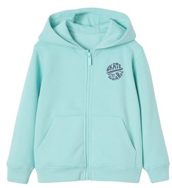 Vertbaudet Jungen Kapuzensweatjacke Basic mit Recycling-Polyester türkis 110