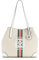 Nine West Damen Delaine 2 in 1 Tote Geldbörse, Handtasche, Schultertasche, Tragetasche, Cremefarbenes Logo/Weiß