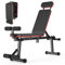 Verstellbare Hantelbank, klappbar, geneigt/flach, Ganzkörpertraining, erweitertes Kopfdesign, 660 lbs/300 kg Kapazität
