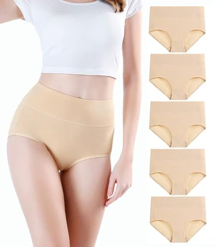 VêTement Femme Grande Taille 56 sous-vêtements Bikini Taille Haute pour Femmes, sous-vêtements Lisses, Respirants pour Dames Culotte Femme Enceinte Coton (Beige, XL)