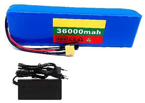 Batterie au lithium 48 V 36 Ah pour vélo électrique, batterie au lithium étanche 13S2P avec chargeur, pour moto électrique, kart, scooter T Plug