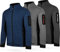 normani Herren Strick-Fleecejacke Strickjacke Cardigan mit Stehkragen und Seitentaschen Outdoor Sweatshirt Farbe Grau Größe 3XL