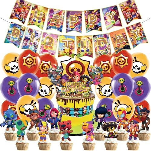 Palloncini Compleanno Bambini, 44 PCS Decorazioni e Addobbi Festa Con Striscione Buon Compleanno, Decorazioni Torta, Palloncini