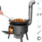Estufa de Leña Pequeña para Exteriores Estufa de Camping para Cocinar Tienda de Campaña Senderismo Pesca Mochileros(43cm/17in)