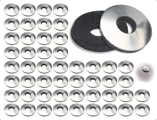 AOYEGIC 50 pièces rondelles d'étanchéité, rondelles EPDM, rondelles à vis en acier inoxydable, pour vis, vis de plombier, vis de forage dans l'industrie et la construction (6,3 * 16 mm, noir)