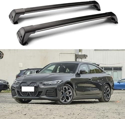 GuGuoZZ Aluminium Dachträger Relingträger für BMW i4 Gran Coupe 2022 2023 2024 Dachgepäckträger für Fahrradträger Dachboxen Oder Als Skihalter