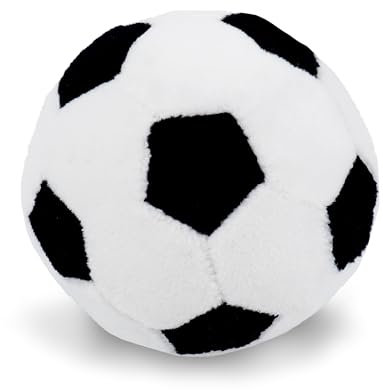 Lullaberry 8 cm My First Soccer Ball – Plüsch-Babyrassel Spielzeug – sicheres weiches Sportspielzeug für Säuglinge, Jungen und Mädchen