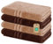 Lavea Lot de 4 Serviettes de Douche - 70 x 140 cm - 100% Coton - Serviettes éponge Douces et absorbantes - 500 g/m² - Uni et Bicolore - Certifié Öko-Tex - Lavable jusqu'à 60 °C - Cappucino et café