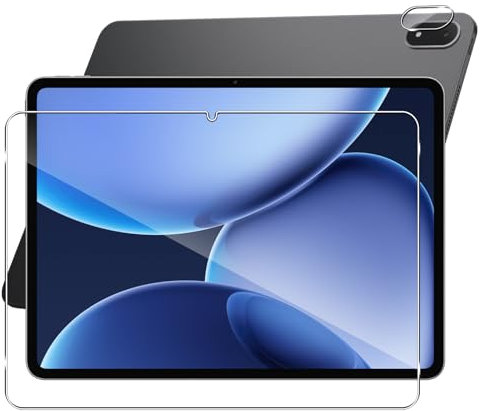 QULLOO Vetro Temperato per Oppo Pad 4 Pro Tablet + Pellicola Fotocamera Posteriore, 9H Durezza Pellicola Protettiva Zero Bolle Protezione Schermo per Oppo Pad4 Pro, Trasparente