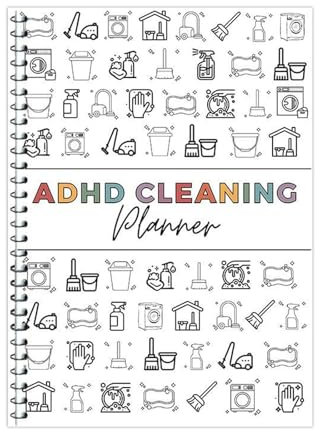 ADHD Cleaning Planners, ADHD Planner, ADHD Cleaning and Organizing Planner, Household Cleaning Schedule & Checklist Management, Daily Weekly Monthly Checklist for DIY Home Improvement (1pcs)