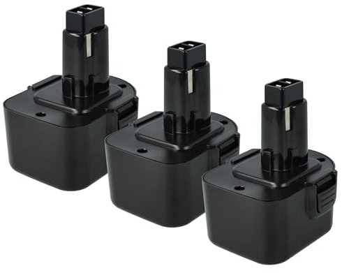 vhbw 3X Akku Ersatz für Dewalt EZWA 60, ELU SBA55, DW9072, EZWA 61, DW9071, ELU EZWA 49 für Werkzeug (3000 mAh, NiMH, 12 V)