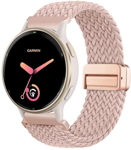 CUNUJIX Geflochtene Armband Ersatz für Garmin Vivoactive 6/Vivoactive 5/Vivoactive 3/Venu 2 Plus, 20mm Magnetische Dehnbare Nylon Gewebeband für Garmin Forerunner 55/245/645 Herren Damen