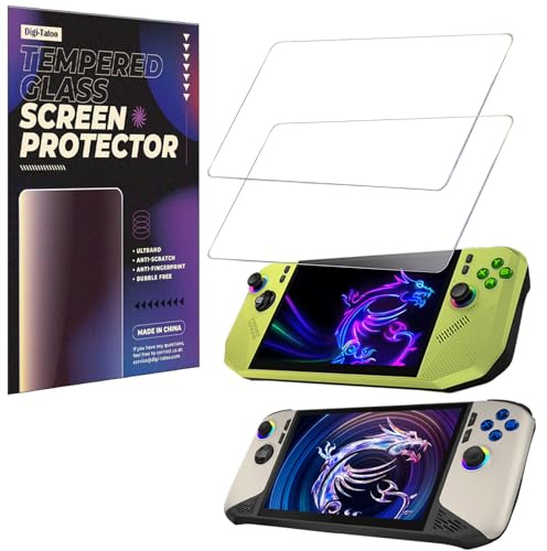 Digi-Tatoo [UltraHD Lot de 2] Protecteur d'écran en verre trempé 9H compatible avec la console de jeu portable MSI Claw A8/Claw 8 AI+ A2VM 2025 (8), anti-rayures, anti-traces de doigts, sans bulles