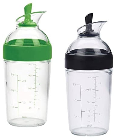 Salatdressing-Mixer-Flaschen, 240 ml Fassungsvermögen, Dressing-Shaker mit Messskala, auslaufsicherer Deckel für Küche, Restaurant