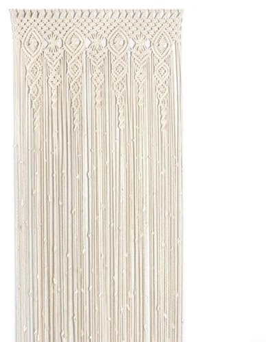 EpheyFIF Handgewebter Wandteppich aus Baumwoll-Makramée für Türfensterbogen, beige, 90 x 180 cm/95 x 200 cm/100 x 200 cm, Hochzeitshintergrund, Dekoration für Zuhause (90 x 180 cm)