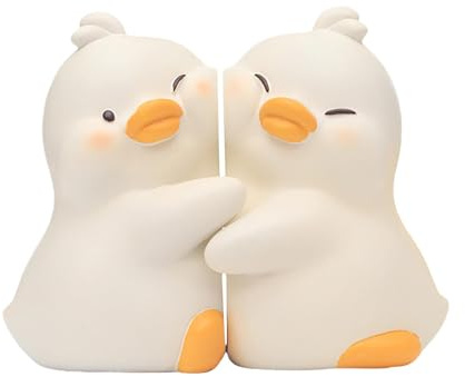 Hugging Duck Buchstützen Enten, 3D Kreative Harz Buchhalter Ente Figuren