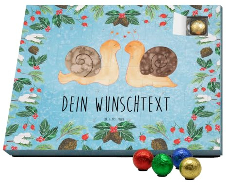 Personalisierter Schoko Adventskalender Schnecken Liebe