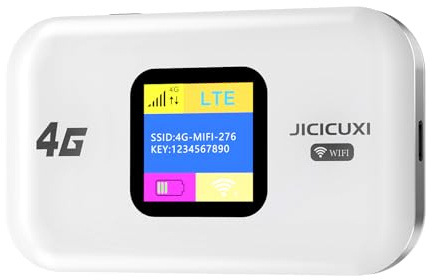 4G LTE WiFi Router, Portable Wifi Router for Travel with SIM Card Slot,150Mbps Speed, 2100mAh Battery, Mifi Travel Router Support 10 Users, Camping, Motorhomes, Office-Pearl White
