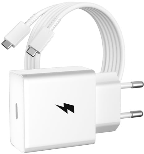 60W Cargador USB C y Cable 1 Metro para Samsung S26 Ultra 5G S25+ S24+ | 60 Watt PD Carga Rápida Tipo C Cable y Mini Adaptador de Cargador para Samsung S23 Ultra S23+ S22+ Galaxy A56 A36 Tab S10+